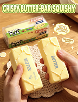 Jouet Squishy en Mousse PU en Gros, Barre de Beurre Croustillante à Remontée Lente avec Couche Extérieure Croustillante pour Soulagement du Stress