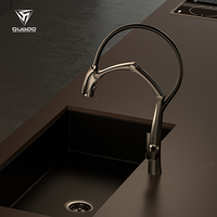 Mitigeur d'Évier Commercial Professionnel de Haute Qualité avec Capteur de Mouvement et Douchette Extractible, Robinet de Cuisine Tactile Intelligent en Métal