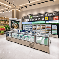 Vitrine réfrigérée combinée pour supermarché, armoire de présentation, congélateur coffre profond pour glaces et poissons