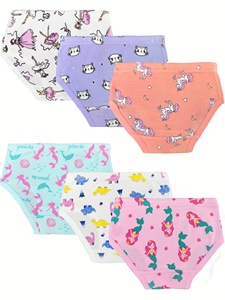 6 pz biancheria intima per bambini da bambina 100% triangolo di cotone cartone animato per bambini biancheria intima per bambine e bambine mutandine - Product Image 2