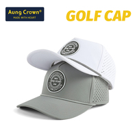 Casquette de baseball imperméable en PVC avec logo personnalisé OEM, 5 panneaux, performance laser, chapeau de golf à corde pour hommes surfistes