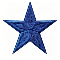 Écussons thermocollants brodés en tissu bleu roi, petits badges personnalisés en pentagramme marine, appliques écologiques pour vêtements et chapeaux, prêts à l'emploi
