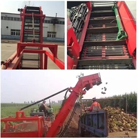 Grande moissonneuse-batteuse combinée de patates douces tractée par tracteur/moissonneuse de carottes à l'ail