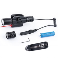 Lampe torche tactique LED rechargeable haute puissance, laser rouge et vert, 1000+ lumens, étanche IP68, alliage d'aluminium, faisceau de 400-500 m