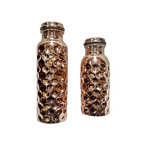 Top Selling AUREVIA CRAFTS Elegant Hammered Design Copper <b>Water</b> <b>Bottle</b> Ayurvedic <b>Bottle</b> Pure Copper Eco-Friendly Large Capacity - Product Image 1