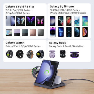 Estación de <span class=keywords><strong>carga</strong></span> inalámbrica plegable 3 en 1 de 15W para Samsung Z Fold 5/Z Flip 5/S23/S22/S21 para <span class=keywords><strong>Galaxy</strong></span> Watch <span class=keywords><strong>Buds</strong></span>, pliegue de <span class=keywords><strong>carga</strong></span> rápida - Product Image 5