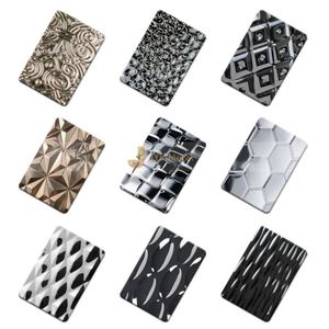 LL241 Hot Sales 304 Customized Honeycomb Embossed Wall Covering Panels Hammered Stainless <b>Mirror</b> <b>Sheet</b> for Ceiling Decoration - Product Image 5