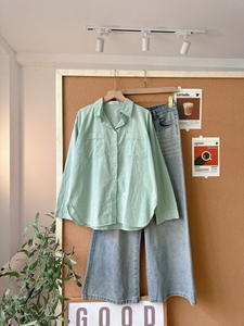 Chemise en lin pour femme L397, taille unique, avec deux poches basiques, chemisier décontracté à boutons, printemps été, blanc, jaune, bleu, vert, rose - Product Image 2