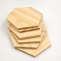 Formes de découpe en bois inachevé Forme hexagonale Tranches en bois Étiquettes de nom vierges avec trou Étiquettes cadeaux pour fête mariage Décoration de la maison