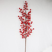 Branchelettes artificielles de baies rouges en plastique pour sapin de Noël et décoration intérieure – Vente directe usine