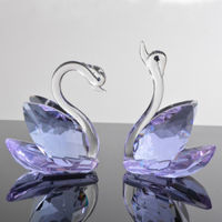 Figurines de cygnes en cristal sablé coloré, cadeaux pour anniversaire de mariage et Noël, design animal, décoration d'intérieur