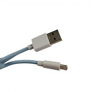 Câble de données tressé en nylon bleu de 1 mètre à charge rapide, personnalisable en gros, directement de l'usine, pour téléphones mobiles séries 8-14 et ordinateurs - Product Image 2