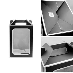 Grande fenêtre transparente boîtes-cadeaux de fête de mariage avec poignées sacs en papier Bouquet portables avec matériaux recyclés - Product Image 6