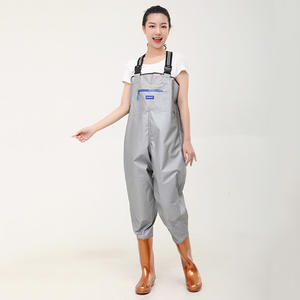 Pantalon d'eau pour femme 4 en 1 Pantalon de pluie Pantalon de pêche résistant aux rayures avec bottes de pluie - Product Image 1