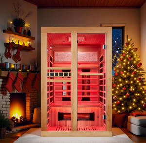 Saunas Secas Interiores <span class=keywords><strong>de</strong></span> Lujo Personalizadas <span class=keywords><strong>de</strong></span> Espectro Completo para 2 Personas, Sauna Casera <span class=keywords><strong>de</strong></span> Madera <span class=keywords><strong>de</strong></span> Hemlock Canadiense con <span class=keywords><strong>Terapia</strong></span> <span class=keywords><strong>de</strong></span> Luz Roja - Product Image 1