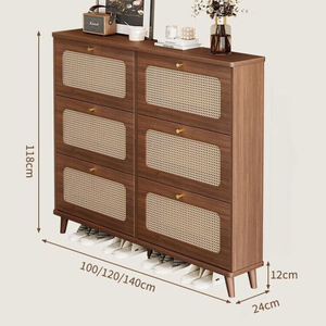 Zapatero de Madera Moderno, Minimalista y Sofisticado de Dos Niveles con Amplio Espacio de Almacenamiento, Perfecto <span class=keywords><strong>para</strong></span> la Entrada de la Sala de Estar - Product Image 2