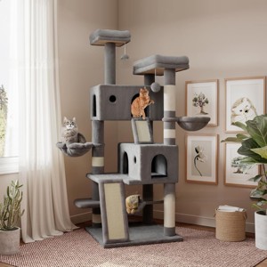 Kualitas tinggi mewah Multi Level bermain bunga kucing Pohon Menara Rumah garuk kucing fleksibel mewah besar - Product Image 5