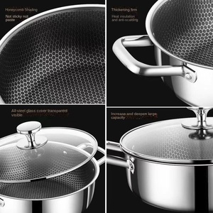 Tổ ong không dính không dính nấu ăn Nồi công suất lớn hai lớp thép không gỉ nồi súp phổ lẩu hộ gia đình - Product Image 5