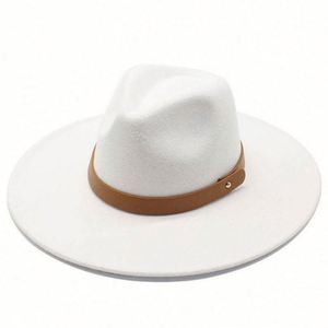 Wholesale Unisex New Trend Ladies Jazz Panama Hat 9.5cm Wide Brim Wool Fedora Hats With Belt Bond - Product Image 1