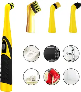 Orange Electric Cleaning Brush, Oscillating Power Scrubber Cleaning Too Brush Household Brush for Bathroom Kitchen