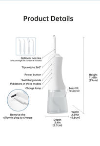 Hydropulseur dentaire portable USB étanche pour usage domestique avec grand réservoir d'eau pour une utilisation en extérieur - Product Image 6