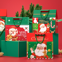 Sacs cadeaux de Noël de luxe recyclables avec laminage mat et revêtement UV gaufré, lot de 50 pièces en gros pour la décoration de fête