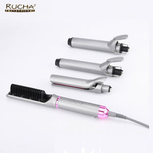 cepillo de plancha de pelo einstufiger haarstyling werkzeugsatz haarglätter und lockler gerade bürste - Product Image 2