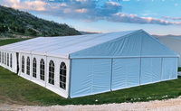 Carpas Resistentes para Fiestas y Bodas, Impermeables, de PVC y PVDF, Blancas, Grandes, para 300 Personas, Eventos al Aire Libre, Exhibiciones, Todas las Temporadas, 10X10
