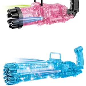 Small Bubble Gun Two-color Suit Transparent ABS with Light Newly Designed 25-hole Big Bubble Machine and 8-hole 20 PCS