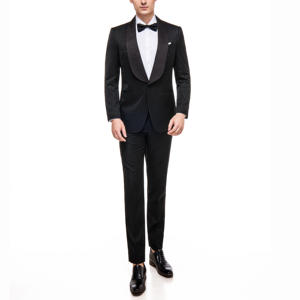 Новинка 2026 года: Мужской черный дышащий шерстяной смокинг для торжественных мероприятий, индивидуальный пошив, большие размеры - Product Image 4