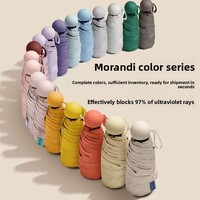Parapluie de poche pliant en cinq sections, toutes saisons, anti-UV, protection solaire UPF, cadeau d'affaires, 6 baleines