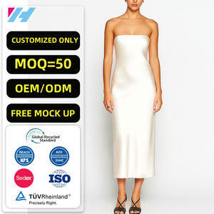 Di alta qualità Casual abito in raso produttore elegante aderente <span class=keywords><strong>bianco</strong></span> avvolgente Maxi abiti lunghi di seta per le donne - Product Image 1