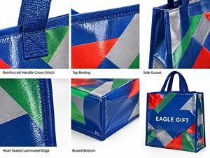 Bolsa de Compras Ecológica Reciclada, Multicolor, Tamaño Estándar, Laminada, No Tejida, con Asas de Cuerda - Product Image 5
