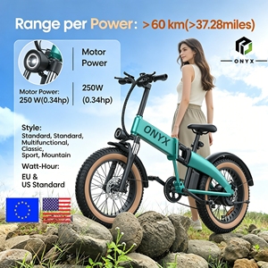 Bicicleta Eléctrica Plegable Onyx T2, Disponible en Almacenes de la UE/EE. UU./Reino Unido, 20 Pulgadas, 48V13AH, 250W, Bicicleta Eléctrica de Montaña con Neumáticos Gruesos - Product Image 1