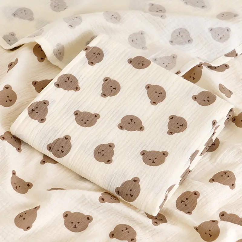 100% algodão impresso tecido animal padrão personalizado impressão tecido para roupas de bebê