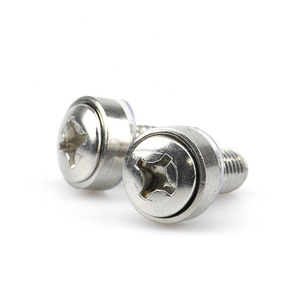 Assemblé <span class=keywords><strong>Phillips</strong></span> À Tête Cylindrique avec Rondelle PVC SS304 <span class=keywords><strong>Vis</strong></span> Combinée - Product Image 1