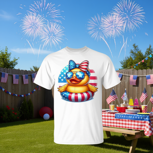 Cool Rubber Duck Usa Flag Cute Duckie 4Th Of July T-shirt patriotique - Product Image 3