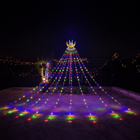 Guirlandes lumineuses LED d'extérieur Pafu Ramadan Eid, lune croissante, étoile, arbre, jardin, cour, décoration de fête, lumières suspendues