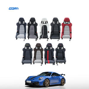 Asientos de coche personalizables de fibra de carbono seca marrón y cuero Nappa Alcantara para Porsche 911 GT3 RS - Product Image 2
