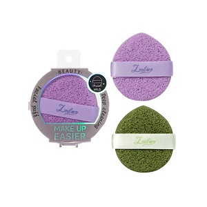 Lmltop Water Drop <b>Facial</b> Puff 2-Pack Purple Green Makeup Remover Cleansing <b>Sponge</b> For Face Beauty Care - Product Image 1