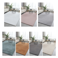 Tapis de salon moderne en fibre de polyester moelleux et touffeté, antidérapant, résistant aux taches, tapis moelleux et duveteux pour la salle familiale