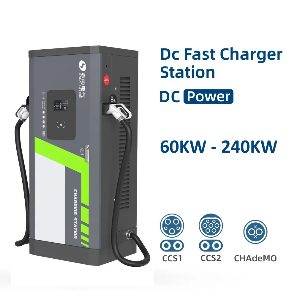 CCS2 Auto Dc Ev Charger IP54 120kw การรับรอง CE RFID WiFi + APP ขั้วต่อคู่สถานีชาร์จรถพร้อมการ์ดไฟหน้าจอ LED