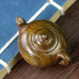 Sandalwood <b>Mini</b> Teapot Pendant 25x38mm <b>Hand</b> Carved Wood Ornament For Gift Or Decor - Product Image 3