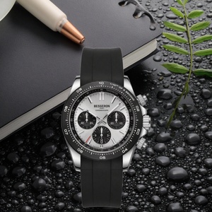 Reloj Deportivo de Cuarzo Cronógrafo de Lujo para Hombre, Logotipo Personalizado, 5 Bar, Multifuncional, Resistente al Agua, Caja de Aleación con Correa de Cuero y Goma, a la Moda - Product Image 1