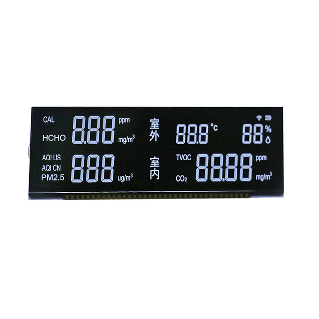Small and Middle Size TN Type LCD Monochromatic 7-Segment Display Positive STN Display