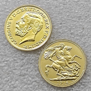 Moneta commemorativa in stile antico del Regno Unito 1913-1919, 1 Sovereign - George V (Münze di Ottawa), Regali, Decorazione per la casa - Product Image 2