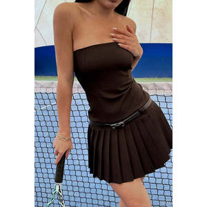 <b>Black</b> Pleated Strapless <b>Club</b> <b>Dress</b> - Product Image 2