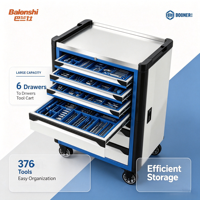 Ensemble d'outils de réparation automobile de 376 pièces, chariot à outils à 7 tiroirs avec outils à main complets pour la réparation automobile, entièrement en acier