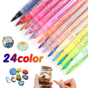 Set di 24 Colori Leto per Pittura Acrilica a Base d'Acqua, <span class=keywords><strong>Pennarelli</strong></span> Colorati per Bambini per Dipingere su Roccia, Legno, Ceramica e Tessuto - Product Image 1
