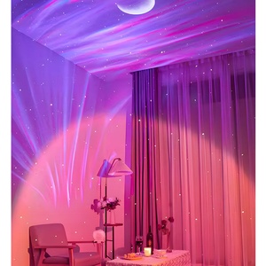 Aurora RGB Smart Speaker ABS Modern <b>LED</b> Night Light Touch Control Kids Bedroom Music Player Star Light Projector Middle - Product Image 5